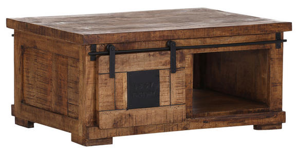 COUCHTISCH Mangoholz massiv 100/70/45 cm rechteckig Naturfarben, Schwarz  - Schwarz/Naturfarben, KONVENTIONELL, Holz/Holzwerkstoff (100/70/45cm) - Landscape