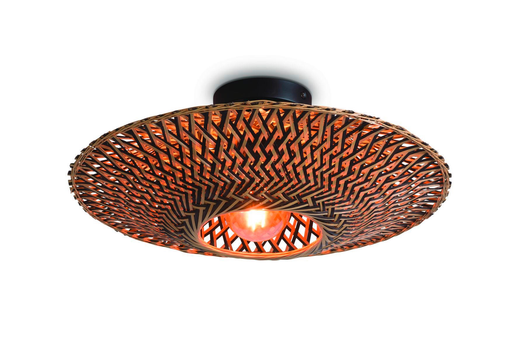TAKLAMPA 47/26 cm - ljusbrun/svart, Natur, metall/naturmaterial (47/26cm) - Good & Mojo