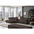 ECKSOFA  in Mikrofaser Braun  207/301 cm  - Schwarz/Braun, Design, Textil/Metall (207/301cm) - Xora