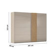 SCHWEBETÜRENSCHRANK 281/223/68 cm 2-türig Eichefarben, Fango  - Fango/Eichefarben, Design, Glas/Holzwerkstoff (281/223/68cm) - Novel