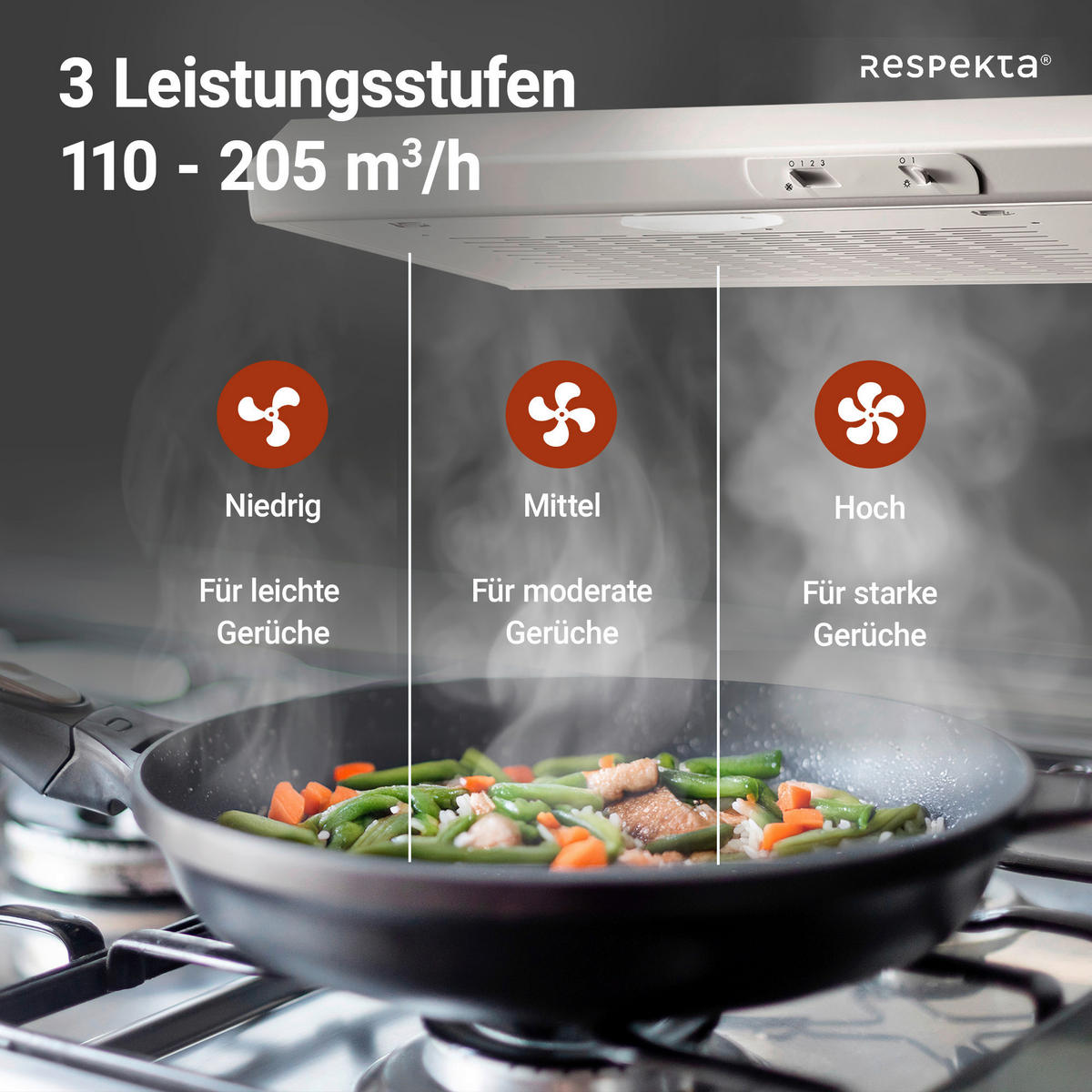 DUNSTABZUGSHAUBE DH620WL  - Weiß, Trend, Metall (60/7,6/47cm) - Respekta