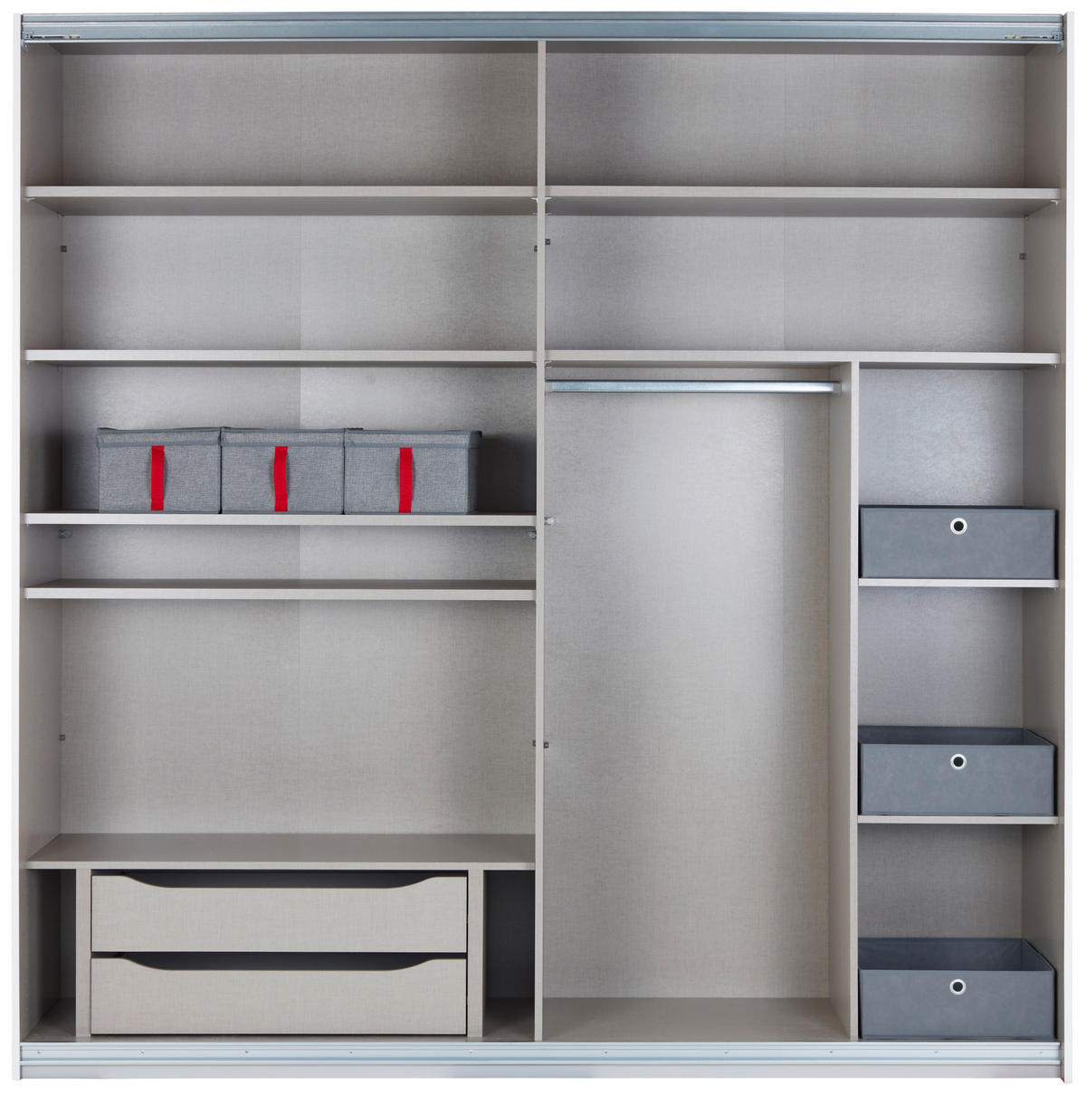 SCHWEBETÜRENSCHRANK 225/229/62 cm 2-türig  - Weiß/Eiche Artisan, MODERN, Holzwerkstoff/Metall (225/229/62cm) - Luca Bessoni