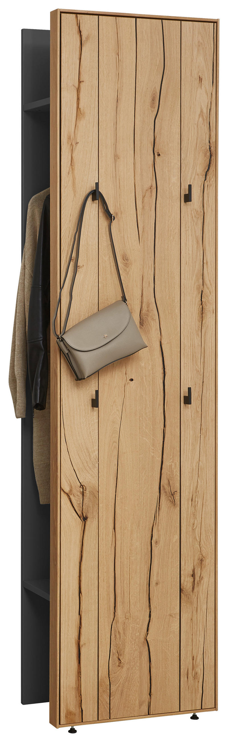 GARDEROBE 2-teilig 51,9/205,5/37,1 cm  - Eichefarben/Graphitfarben, Design, Holz/Holzwerkstoff (51,9/205,5/37,1cm) - Dieter Knoll