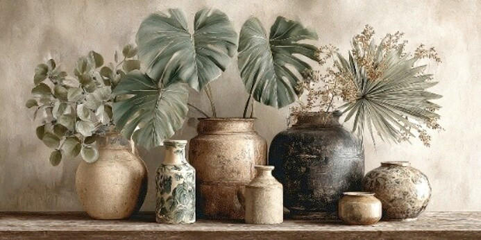 Euroart Leinwandbild Still Life With Leaves II Mehrfarbig 20x40 cm