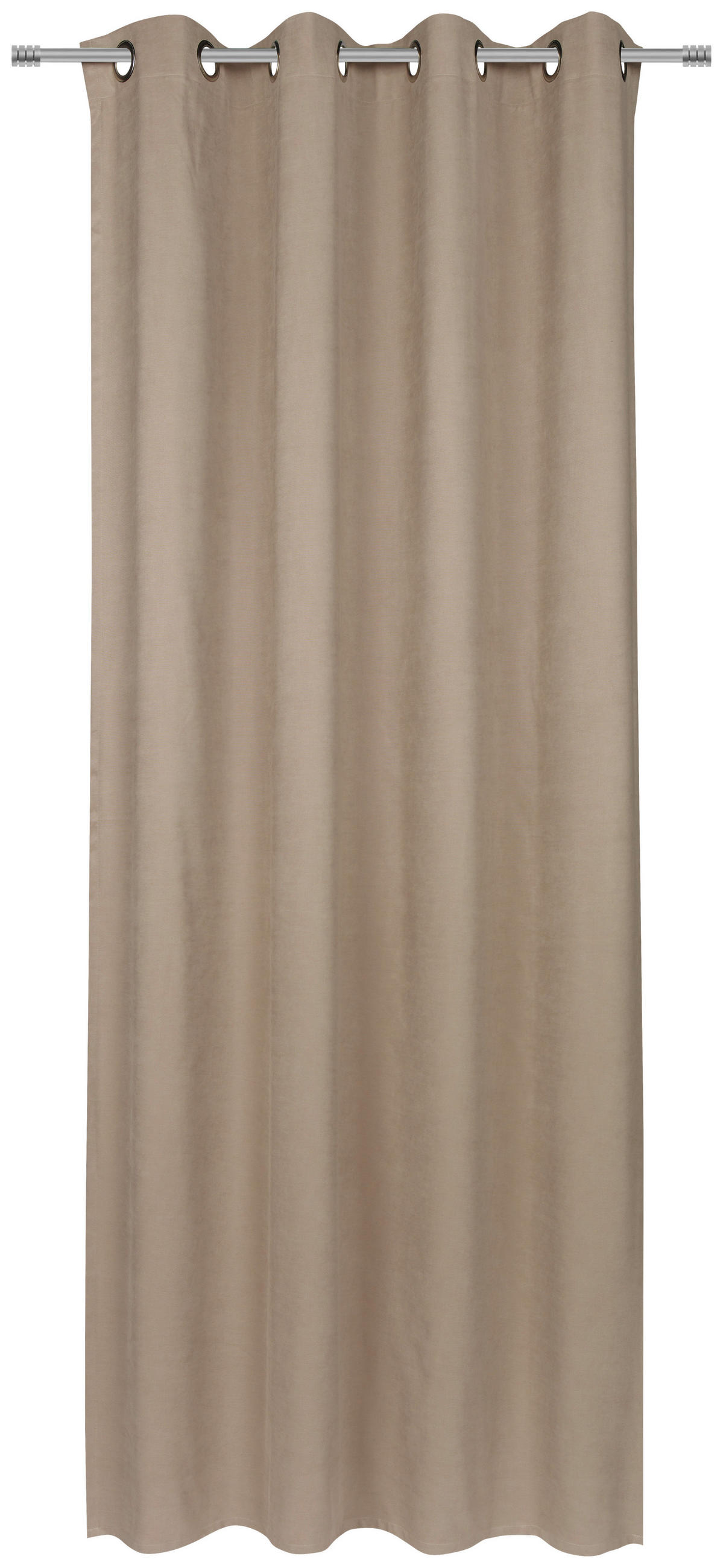 ZAVESA SA KARIKAMA sivobraon - sivobraon, Konvencionalno, tekstil (140/245cm) - Esposa