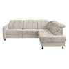 ECKSOFA in Chenille Beige  - Beige/Schwarz, Modern, Textil/Metall (270/198cm) - Livetastic