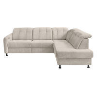 ECKSOFA in Chenille Beige  - Beige/Schwarz, Modern, Textil/Metall (270/198cm) - Livetastic