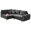 ECKSOFA Anthrazit Mikrovelours  - Anthrazit/Kieferfarben, KONVENTIONELL, Holz/Textil (175/249cm) - MID.YOU