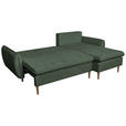 ECKSOFA Dunkelgrün Chenille  - Dunkelgrün/Buchefarben, KONVENTIONELL, Holz/Textil (244/163cm) - Carryhome