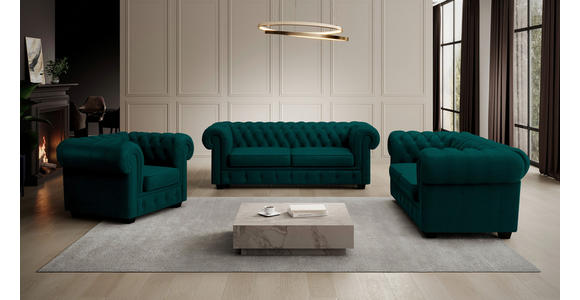 CHESTERFIELD-SESSEL - Waldgrün/Wengefarben, LIFESTYLE, Holz/Textil (115/76,5/96cm) - Landscape