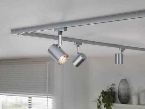 SCHIENENSYSTEM-STRAHLER - Chromfarben, Design, Glas/Metall (15/7/5cm) - Paulmann