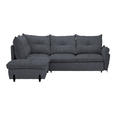 ECKSOFA in Bouclé Grau  - Schwarz/Grau, Design, Textil/Metall (220/250cm) - Xora