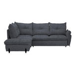 ECKSOFA in Bouclé Grau  - Schwarz/Grau, Design, Textil/Metall (220/250cm) - Xora