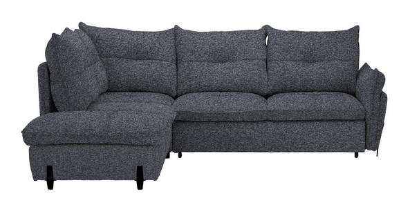 ECKSOFA in Bouclé Grau - Schwarz/Grau, Design, Textil/Metall (220/250cm) - Xora
