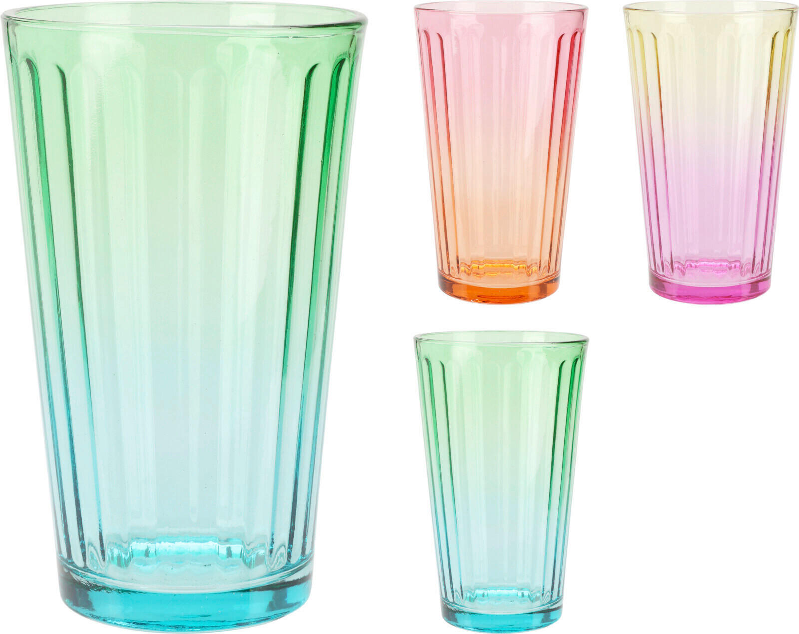 POHÁR NA PITIE - viacfarebná, Basics, sklo (9/9/15cm)