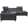 ECKSOFA in Struktur Anthrazit  - Anthrazit/Schwarz, MODERN, Textil/Metall (254/212cm) - Carryhome