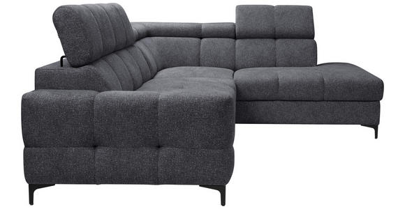 ECKSOFA in Struktur Anthrazit  - Anthrazit/Schwarz, MODERN, Textil/Metall (254/212cm) - Carryhome