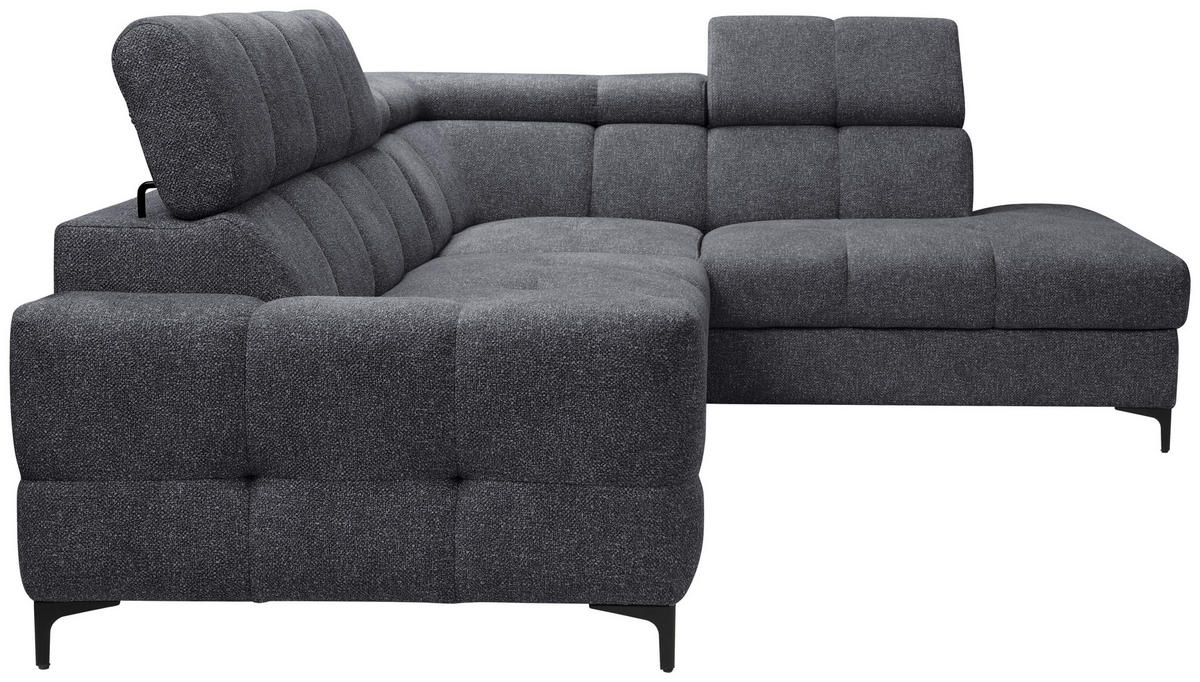 ECKSOFA Anthrazit Struktur  - Anthrazit/Schwarz, MODERN, Textil/Metall (254/212cm) - Carryhome