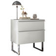 NACHTSCHRANK 60/65,8/43 cm  - Chromfarben/Weiß, Basics, Holzwerkstoff/Metall (60/65,8/43cm) - Dieter Knoll