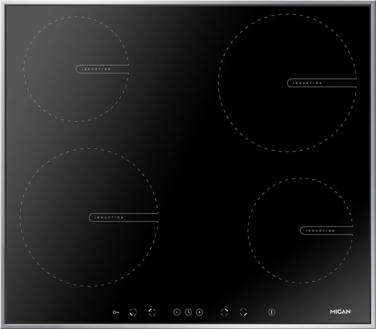 BACKOFENSET 50137  - Edelstahlfarben/Schwarz, Basics, Glas/Metall - Mican