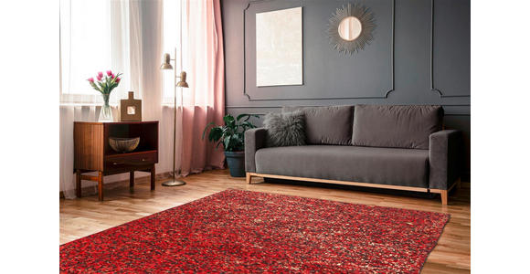 FLACHWEBETEPPICH 200/290 cm Rot, Goldfarben  - Rot/Goldfarben, Basics, Leder/Textil (200/290cm) - Novel