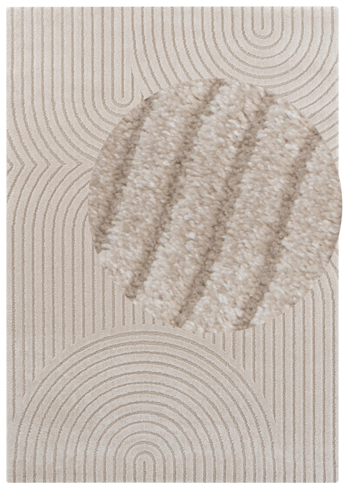 HOCHFLORTEPPICH 160/230/230 cm New York Creme, Beige rechteckig  - Beige/Creme, Basics, Kunststoff/Textil (160/230/230cm) - Elle Decoration