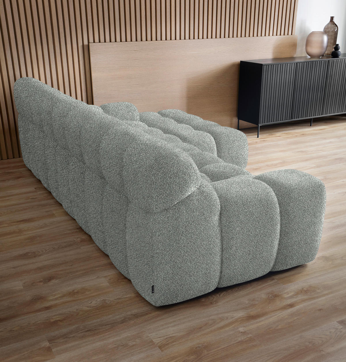 Ecksofa inkl. Funktion Salbeigrün Webstoff  - Salbeigrün/Schwarz, MODERN, Kunststoff/Textil (297/180cm) - Welnova