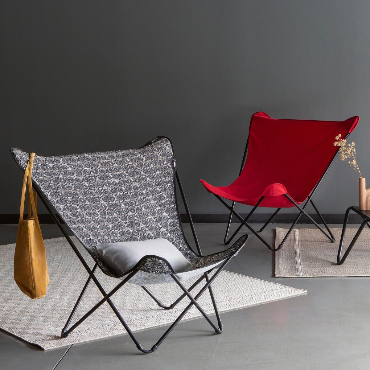 GARTEN-RELAXSESSEL Stahl  - Schwarz, Basics, Textil/Metall (87/83/91cm) - Lafuma Mobilier