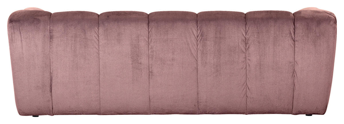 BIGSOFA Plüsch Rosa  - Schwarz/Rosa, KONVENTIONELL, Kunststoff/Textil (220/67/106cm) - Carryhome