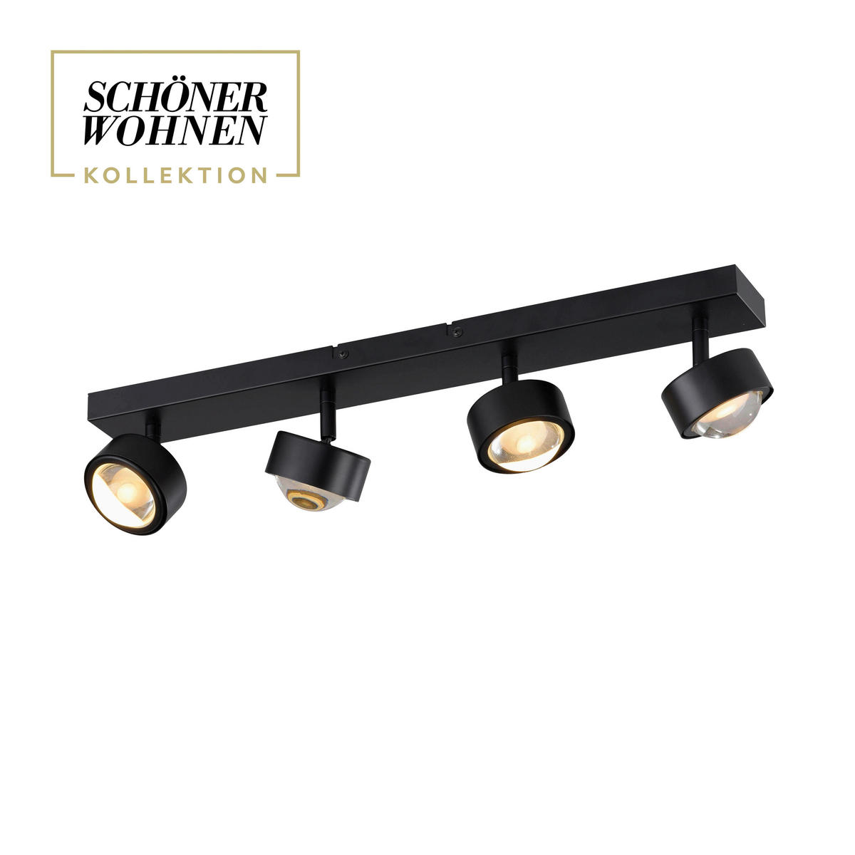 LED-DECKENLEUCHTE SW KULU 60/12,5/12,5 cm   - Schwarz, Design, Kunststoff/Metall (60/12,5/12,5cm) - Schöner Wohnen