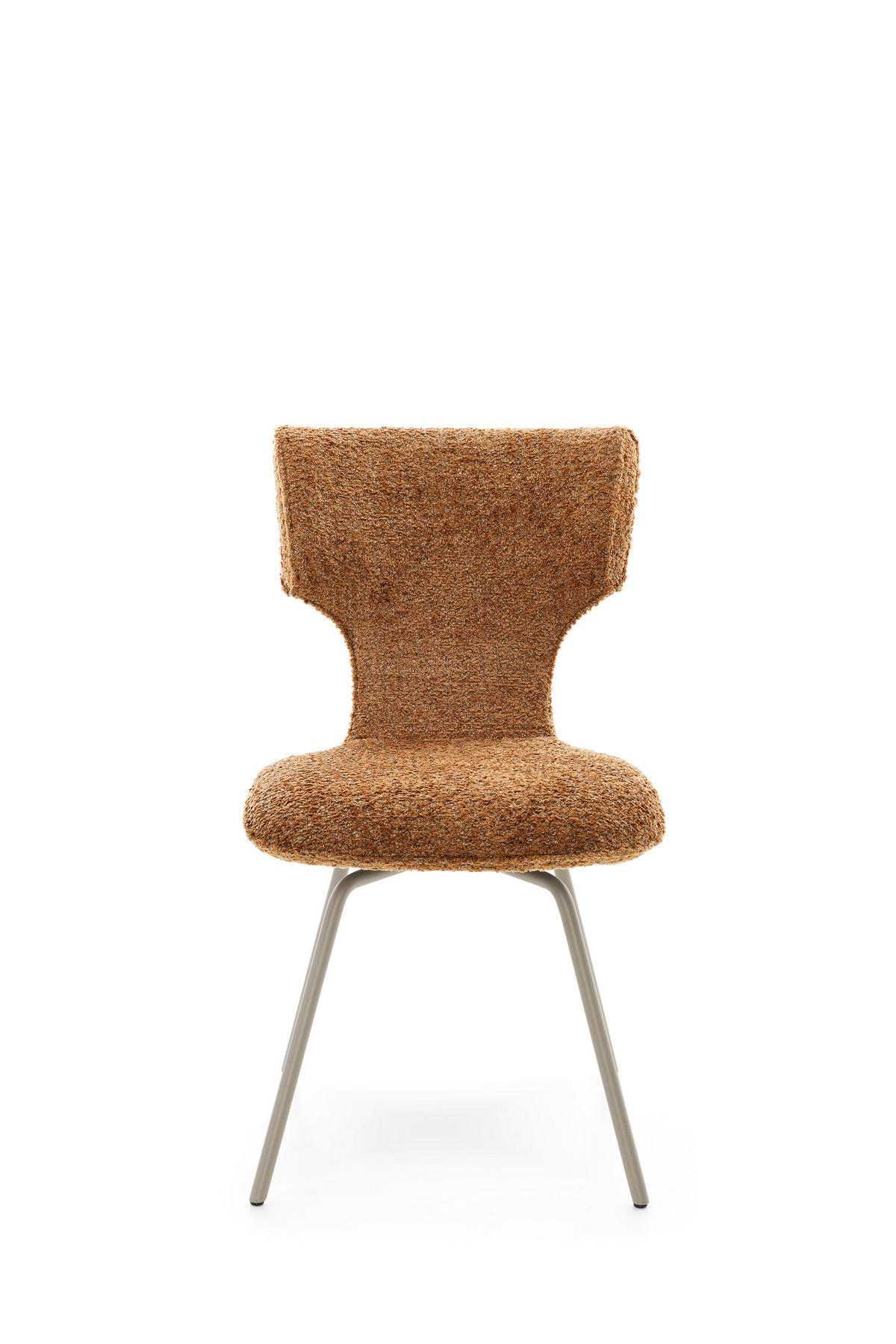 STUHL  Stoff-/Lederauswahl Chenille  - Cognac/Beige, Design, Textil/Metall (51/88/64cm) - Musterring