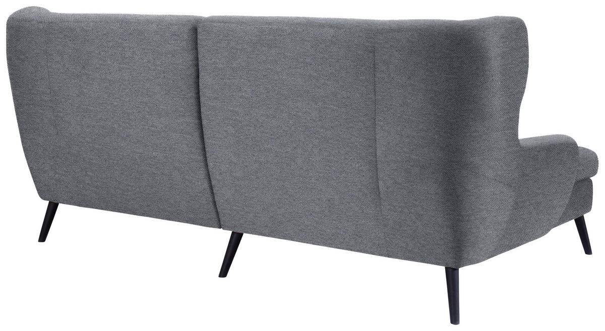 ECKSOFA in Mikrofaser Grau  - Schwarz/Grau, Design, Holz/Textil (165/237cm) - Stylife