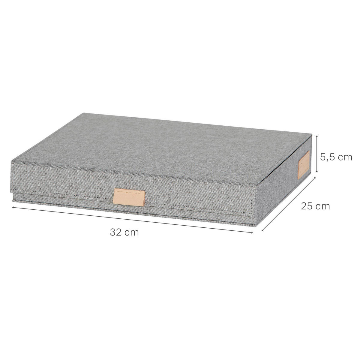 BRILLENBOX - Hellgrau, Basics, Karton/Textil (32/25/5,5cm) - Store It