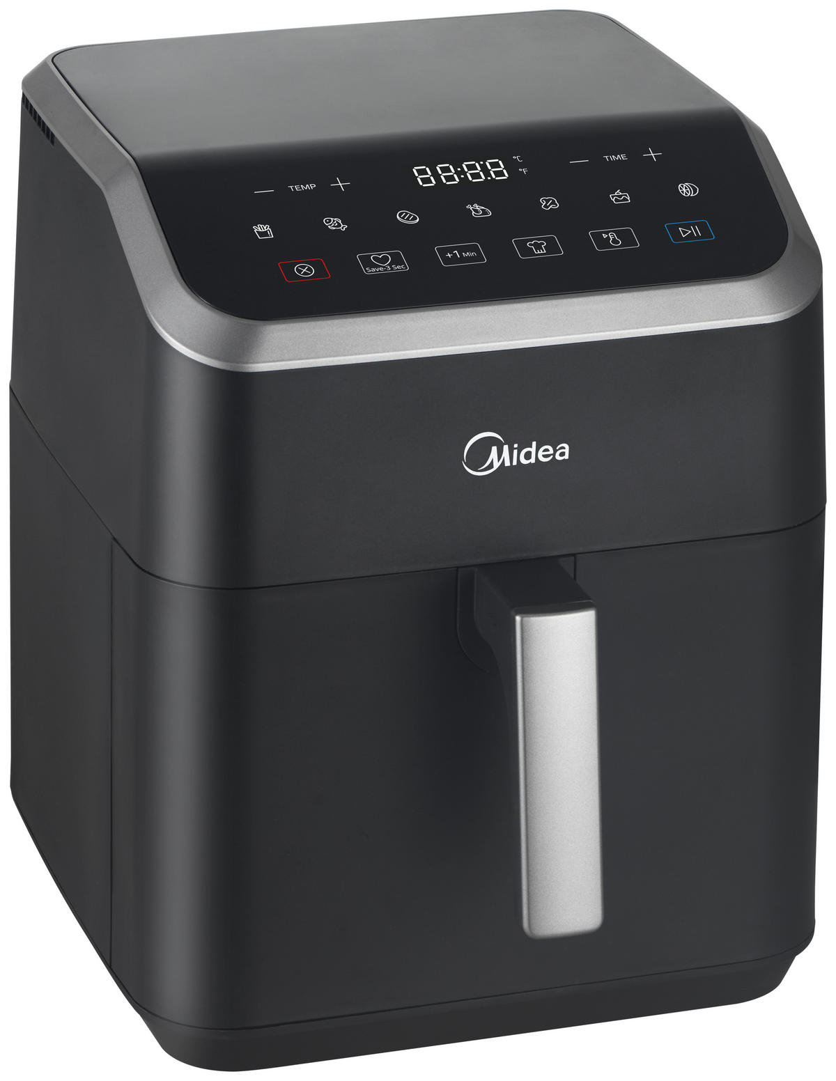 HEIßLUFTFRITTEUSE Airfryer MAD70000ADK 7 l  - Silberfarben/Schwarz, Basics, Kunststoff (38,7/34,3/27,1cm) - Midea