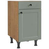 SCHUBKASTENUNTERSCHRANK Cascada 45/87/56 cm Grün, Eichefarben  - Eichefarben/Schwarz, MODERN, Holzwerkstoff/Metall (45/87/56cm) - Nobilia