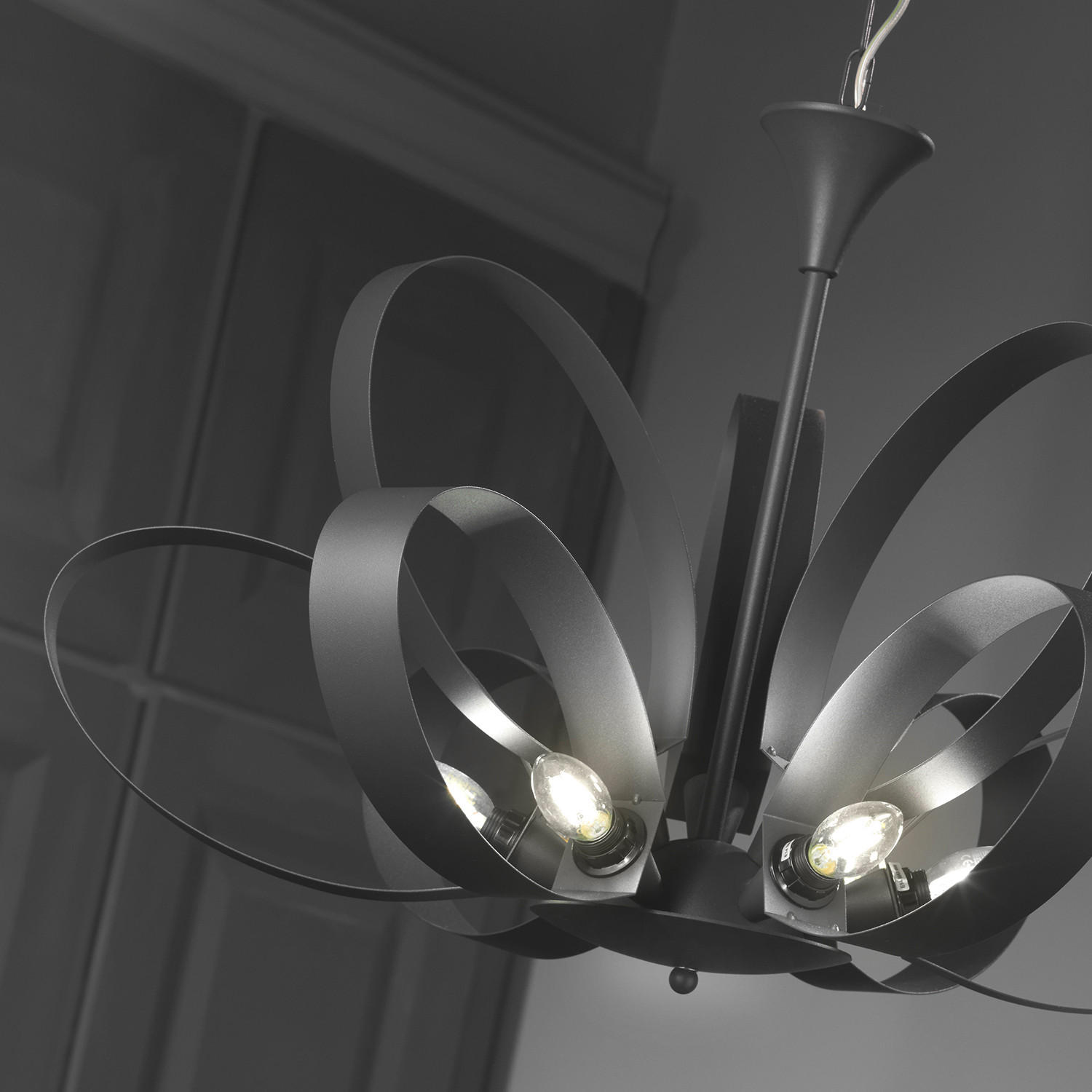 KRONLEUCHTER 75/115 cm   - Grau, Design, Metall (75/115cm)