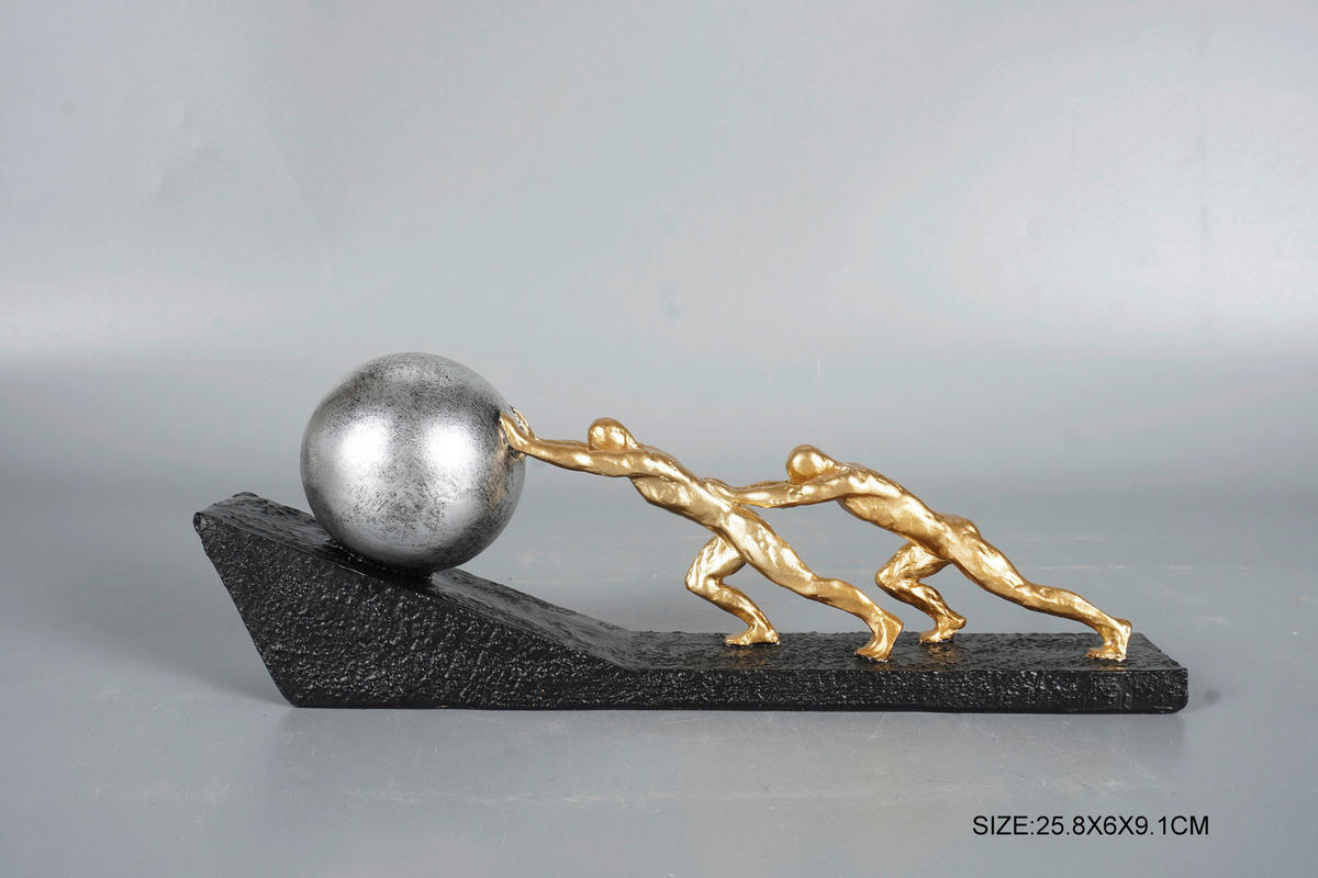 SZOBOR - fekete/aranyszínű, Basics, műanyag (26/6/9,1cm)