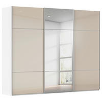 SCHWEBETÜRENSCHRANK 242/223/68 cm 3-türig Weiß, Champagner  - Champagner/Alufarben, KONVENTIONELL, Glas/Holzwerkstoff (242/223/68cm) - Novel