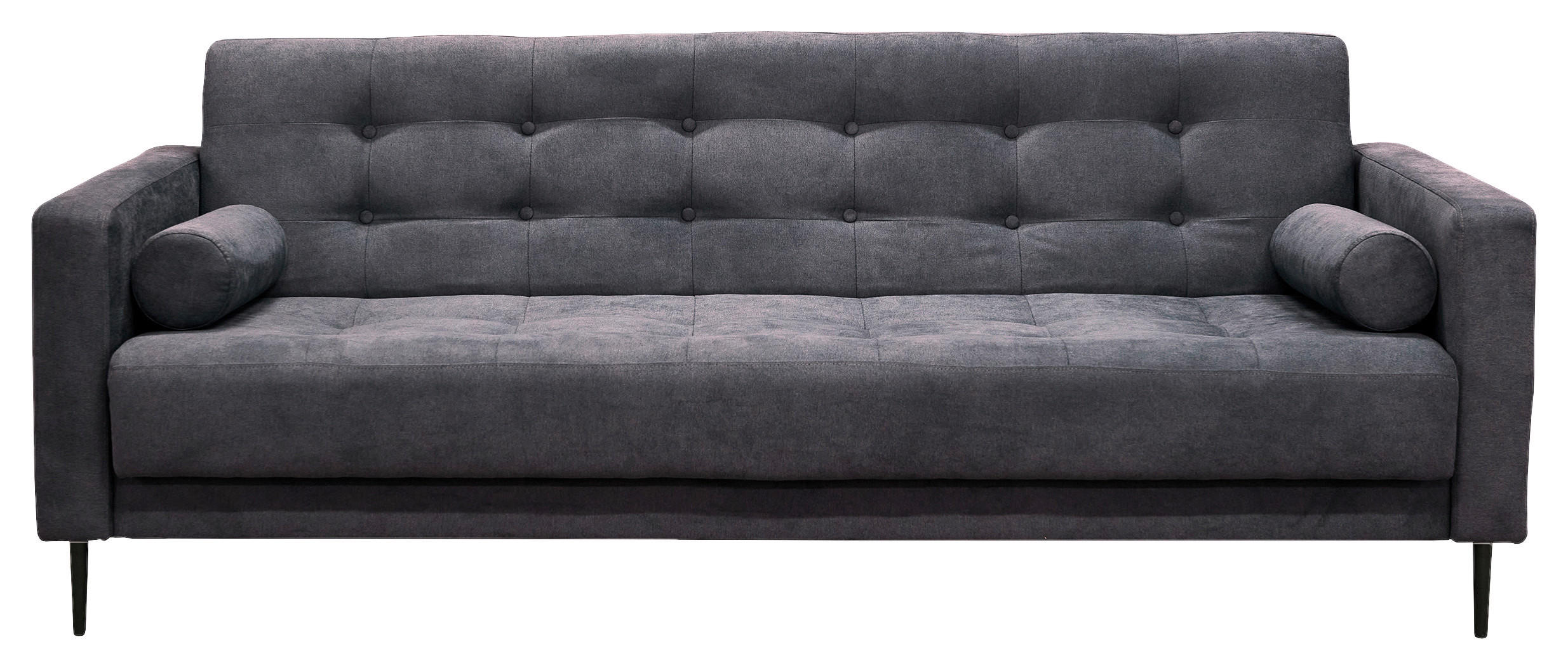 SCHLAFSOFA  in Mikrofaser Dunkelgrau  - Dunkelgrau/Schwarz, Design, Textil/Metall (223/89/86cm) - P & B