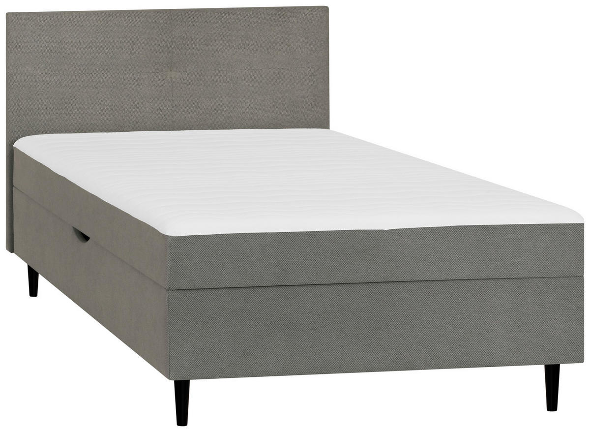 BOXBETT 120/200 cm  in Graphitfarben  - Graphitfarben/Schwarz, Konventionell, Textil (120/200cm) - P & B