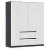 DREHTÜRENSCHRANK in Grau, Weiss  - Weiss/Grau, Basics, Holzwerkstoff (181/210/54cm) - Rauch Möbel