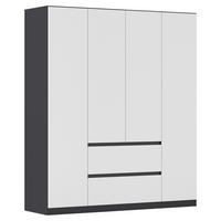 DREHTÜRENSCHRANK in Grau, Weiss  - Weiss/Grau, Basics, Holzwerkstoff (181/210/54cm) - Rauch Möbel