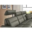 ECKSOFA in Echtleder Grau  300/157 cm  - Schwarz/Grau, Design, Leder/Metall (300/157cm) - Dieter Knoll