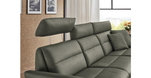 ECKSOFA in Echtleder Grau  300/157 cm  - Schwarz/Grau, Design, Leder/Metall (300/157cm) - Dieter Knoll