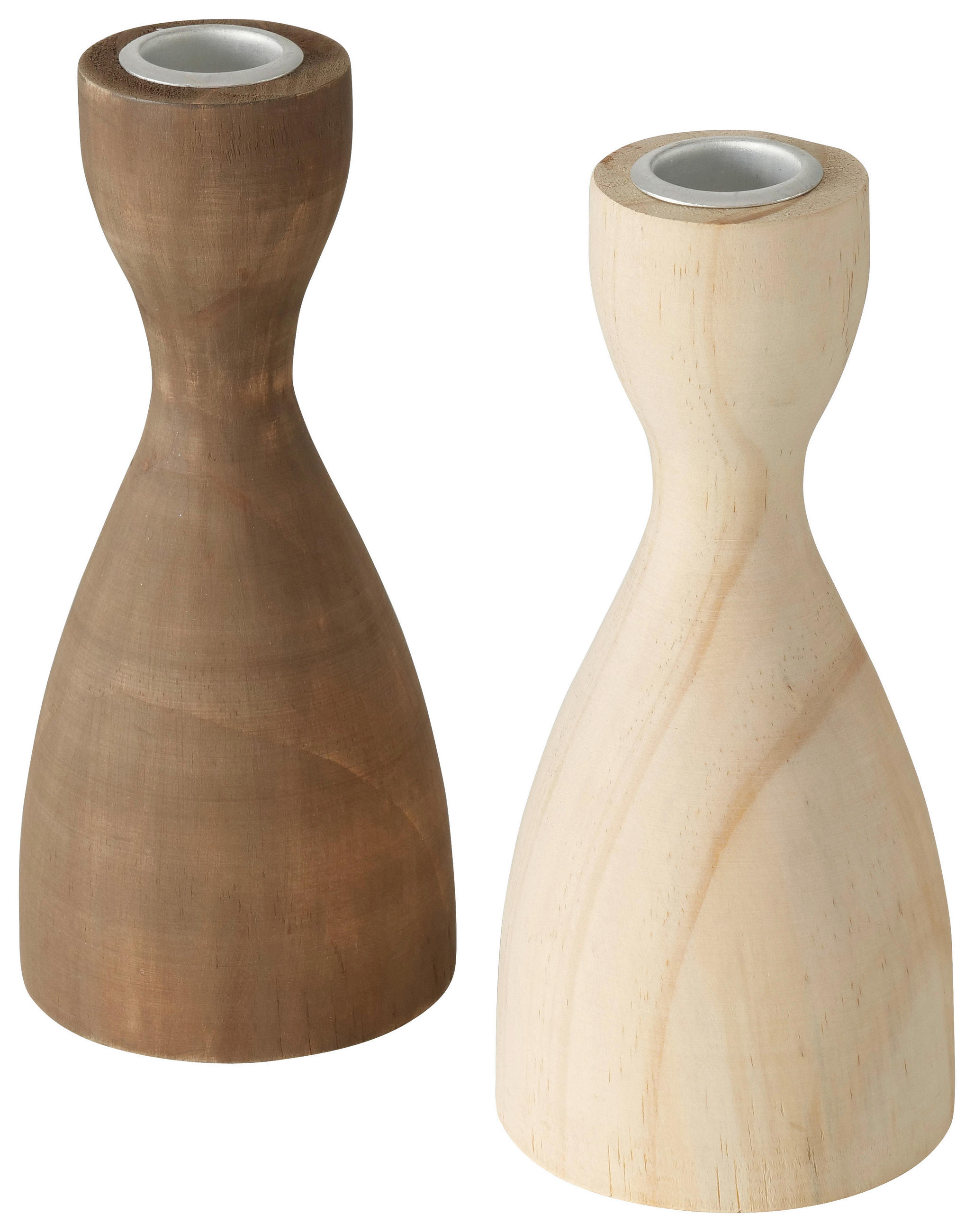 KERZENHALTER - Braun/Naturfarben, Basics, Holz (7/17cm)
