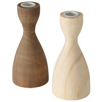 KERZENHALTER - Braun/Naturfarben, Basics, Holz (7/17cm)