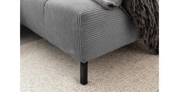 ECKSOFA Dunkelgrau Cord  - Dunkelgrau/Schwarz, Design, Textil/Metall (321/216cm) - Hom`in