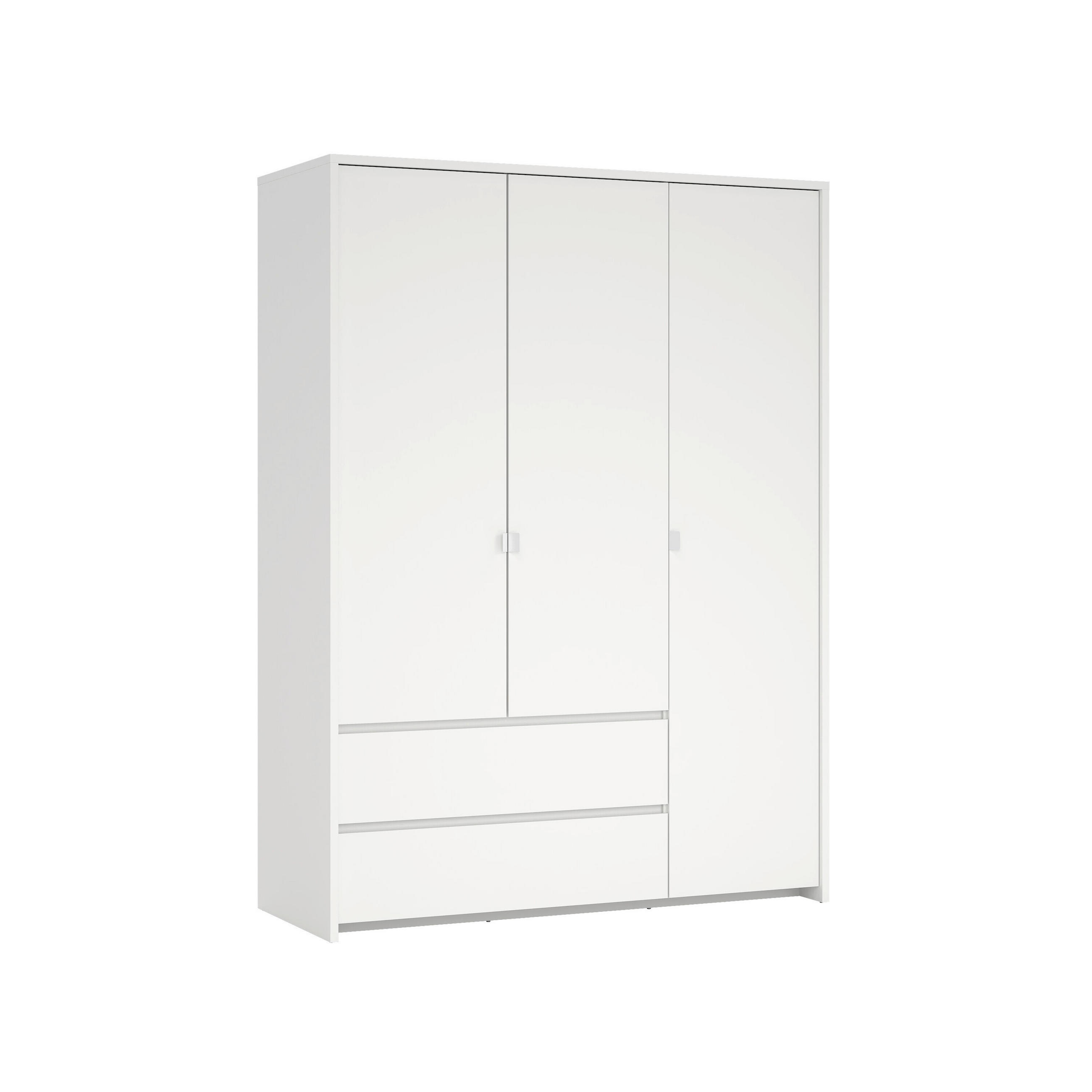 DULAP CU UȘI ROTATIVE alb  - argintiu/alb, Konventionell, metal/material pe bază de lemn (149/202/58cm) - Boxxx
