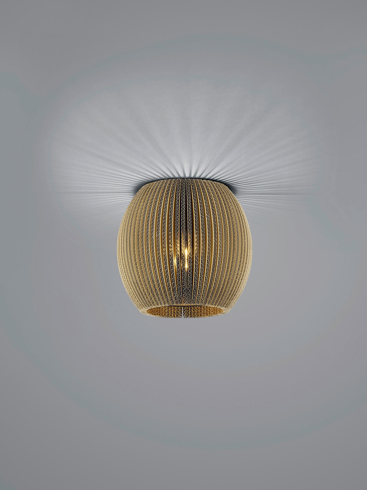 DECKENLEUCHTE 28/25 cm  - Naturfarben, Design, Wellpappe (28/25cm) - Hell