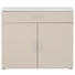 KOMMODE Hellbraun, Weiß - Hellbraun/Chromfarben, Design, Holzwerkstoff/Kunststoff (100/84/39.5cm) - Carryhome